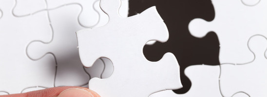 White Blank Puzzle, business concept of Solution