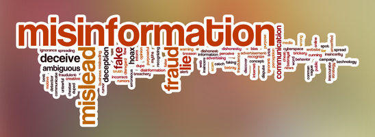 Misinformation word cloud concept with abstract background