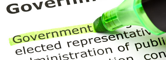 The word 'Government' highlighted in green with felt tip pen